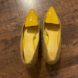 Yellow and Tan Women's Heels
